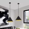 LAMPADARIO A SOSPENSIONE E27 FERRO PARALUME MODERNO CONTEMPORANEO CONO NERO ORO 33351
