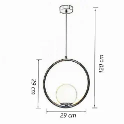 LAMPADARIO A SOSPENSIONE MINIMALISTA LAMPADA METALLO BRONZO CON SFERA VETRO G9 A97