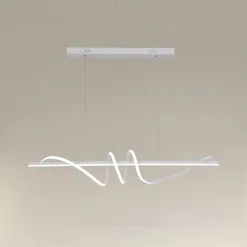 LAMPADARIO A SOSPENSIONE LED 65W BIANCO SPIRALE ONDULATO LUCE 4000K VORTICE ORIZZONTALE 32422