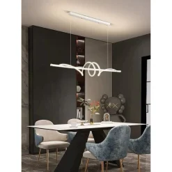LAMPADARIO A SOSPENSIONE LED 65W BIANCO SPIRALE ONDULATO LUCE 4000K VORTICE ORIZZONTALE 32422