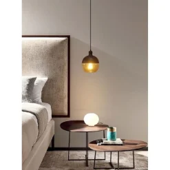 LAMPADARIO A SOSPENSIONE VINTAGE DA SOFFITTO ATTACCO E27 EFFETTO AMBRATO LP-12N