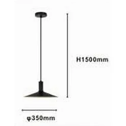 LAMPADARIO A SOSPENSIONE MODERNO CON PARALUME CONICO IN FERRO NERO ORO E27 33818