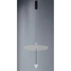 LAMPADARIO A SOSPENSIONE LAMPADA 12W LUCE LED 4000K DISCO Ø23.5CM CONO BIANCO 32972