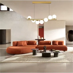 LAMPADARIO A SOSPENSIONE DA SOFFITTO BRONZO DECORATIVO CON 7 SFERE IN PLASTICA G9 A06