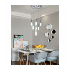 LAMPADARIO A SOSPENSIONE CILINDRI DESIGN A CASCATA LAMPADA SOFFITTO PENDENTI B13