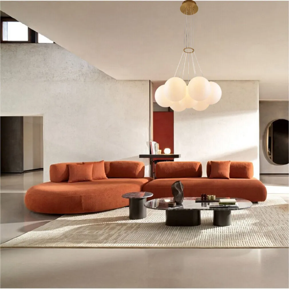 LAMPADARIO A SOSPENSIONE BRONZO LAMPADA MINIMAL DA SOFFITTO CON 7 SFERE ATTACCO G9 LP-84-7