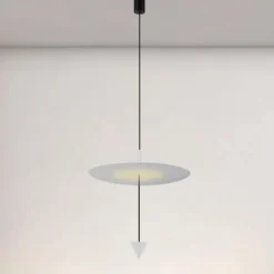 LAMPADARIO A SOSPENSIONE LAMPADA 18W LUCE LED 4000K DISCO Ø42CM CONO BIANCO 33030