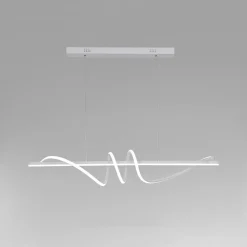 LAMPADARIO A SOSPENSIONE LED 65W BIANCO SPIRALE ONDULATO LUCE 6500K VORTICE ORIZZONTALE 32439