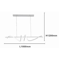 LAMPADARIO A SOSPENSIONE LED 65W BIANCO SPIRALE ONDULATO LUCE 6500K VORTICE ORIZZONTALE 32439