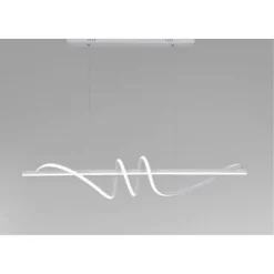 LAMPADARIO A SOSPENSIONE LED 65W BIANCO SPIRALE ONDULATO LUCE 6500K VORTICE ORIZZONTALE 32439