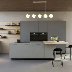 LAMPADARIO A SOSPENSIONE SOFFITTO TWISTER CON 5 SFERE VETRO LAMPADA BRONZO G9 B96