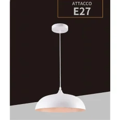 LAMPADARIO A SOSPENSIONE SOFFITTO E27 FERRO PARALUME MODERNO ELEGANTE CUPOLA B90