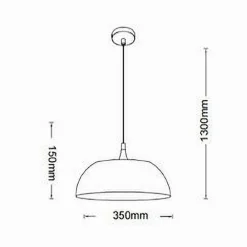 LAMPADARIO A SOSPENSIONE SOFFITTO E27 FERRO PARALUME MODERNO ELEGANTE CUPOLA B90