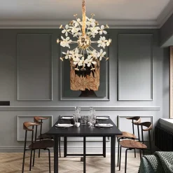 LAMPADARIO CIRCOLARE CREATIVO A PETALO CRISTALLO ILLUMINAZIONE LAMPADA CAMERA 92075