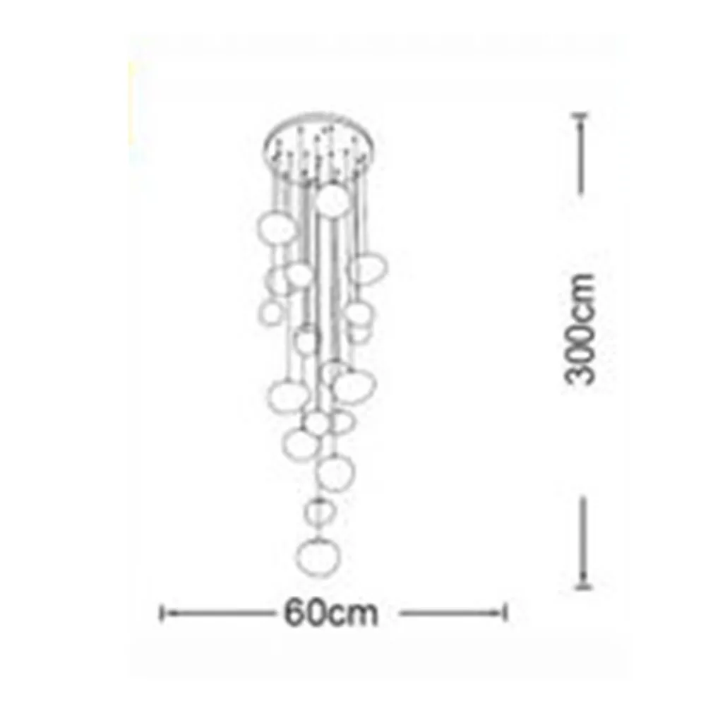 LAMPADARIO DA SOFFITTO A SOSPENSIONE LAMPADA MODERNO CON 19 SFERE GOCCE G9 B95