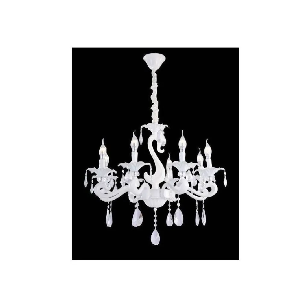 LAMPADARIO DA SOFFITTO CLASSICO 8 BRACCI ATTACCO E14 VETRO CRISTALLO A15-8