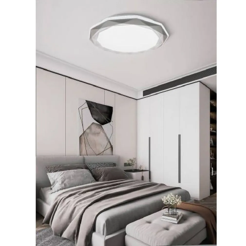 LAMPADARIO DA SOFFITTO PLAFONIERA LED 46WATT DIMMERABILE 3 TONI DI LUCE PN-10-3C
