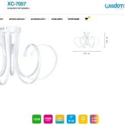 LAMPADARIO LAMPADA 8 NEON LUCE LED SOFFITTO SOSPENSIONE PENDENTE MODERNO DESIGN