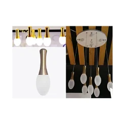 LAMPADARIO LAMPADA 7 PENDENTI ACCIAIO DORATO ORO SOFFITTO LUCE LED APPLIQUE DESIGN