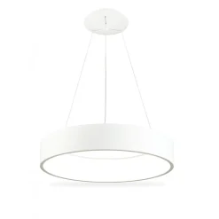 LAMPADARIO LAMPADA ANELLO ARGENTO 45CM LUCE LED SOFFITTO SOSPENSIONE PENDENTE