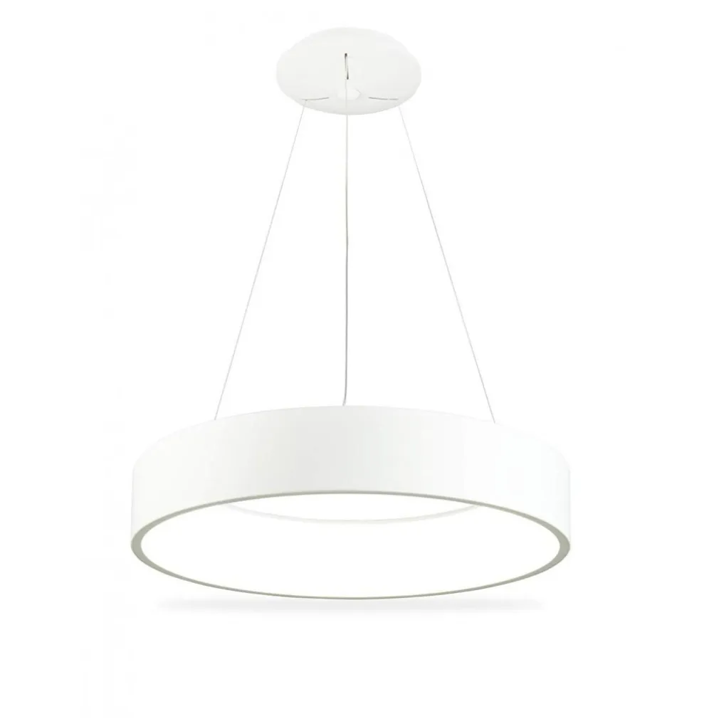 LAMPADARIO LAMPADA ANELLO ARGENTO 45CM LUCE LED SOFFITTO SOSPENSIONE PENDENTE