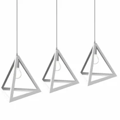 LAMPADARIO LAMPADA SOSPENSIONE PIRAMIDE 30CM DESIGN MODERNO PARALUME BIANCO