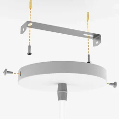 LAMPADARIO LAMPADA SOSPENSIONE CUBO 23CM DESIGN MODERNO PARALUME METALLO BIANCO