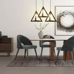 LAMPADARIO LAMPADA SOSPENSIONE PIRAMIDE 30CM DESIGN MODERNO PARALUME NERO