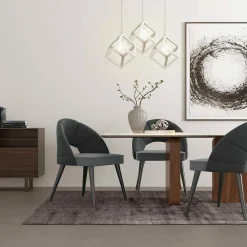 LAMPADARIO LAMPADA SOSPENSIONE CUBO 18CM DESIGN MODERNO PARALUME METALLO BIANCO