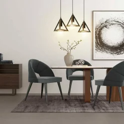 LAMPADARIO LAMPADA SOSPENSIONE PIRAMIDE 18CM DESIGN MODERNO PARALUME NERO