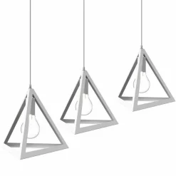 LAMPADARIO LAMPADA SOSPENSIONE PIRAMIDE 25CM DESIGN MODERNO PARALUME BIANCO
