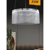 LAMPADARIO LED 35 W SOSPESO CERCHIO CON PENDENTI CRISTALLO LUCE FREDDA 8000K B70