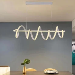 LAMPADARIO LED 60 WATT LAMPADA TWIST BIANCO STILIZZATO TECNOLOGIA CCT 3000K-6500K A68-B3C