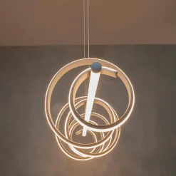 LAMPADARIO LED 60 WATT LAMPADA TWIST BIANCO STILIZZATO TECNOLOGIA CCT 3000K-6500K A68-B3C