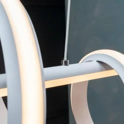 LAMPADARIO LED 60 WATT LAMPADA TWIST BIANCO STILIZZATO TECNOLOGIA CCT 3000K-6500K A68-B3C