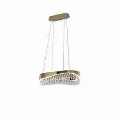 LAMPADARIO LED A SOSPENSIONE ORO 35 W CON CRISTALLI CONTEMPORANEO LUCE 6500K B78