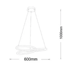 LAMPADARIO LED A SOSPENSIONE INTRECCIATO 38W BIANCO CCT COLORE LUCE SELEZIONABILE B62-B3C