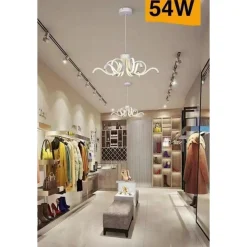 LAMPADARIO LED A SOSPENSIONE 54W DESIGN CURVO LUCE SELEZIONABILE 3000K-4000K-6500K B17-3C