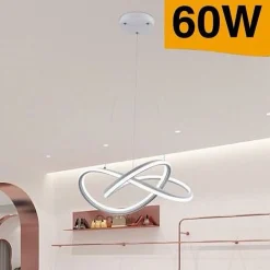 LAMPADARIO LED A SOSPENSIONE MODERNO INTRECCIATO BIANCO 60W 3 COLORI LUCE A50-B3C