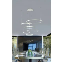 LAMPADARIO LED A SOSPENSIONE MODERNO CON 3 ANELLI 52 W LUCE 6500K 4000K 3000K A16