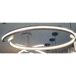 LAMPADARIO LED MODERNO A SEMICERCHIO 100W A SOSPENSIONE LUCE 6500K 70CM ORO 33443