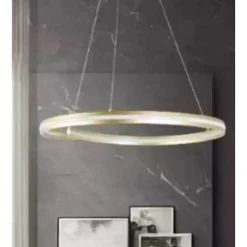 LAMPADARIO LED MODERNO A SEMICERCHIO 100W A SOSPENSIONE LUCE 6500K 70CM ORO 33443