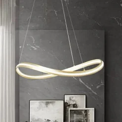 LAMPADARIO LED MODERNO A FIOCCO 100W LAMPADA A SOSPENSIONE LUCE 4000K 70CM ORO 33412