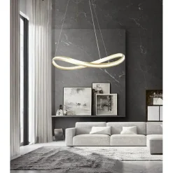 LAMPADARIO LED MODERNO A FIOCCO 100W LAMPADA A SOSPENSIONE LUCE 4000K 70CM ORO 33412