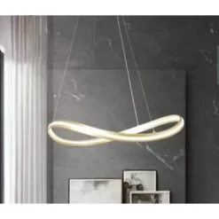 LAMPADARIO LED MODERNO A FIOCCO 100W LAMPADA A SOSPENSIONE LUCE 4000K 70CM ORO 33412