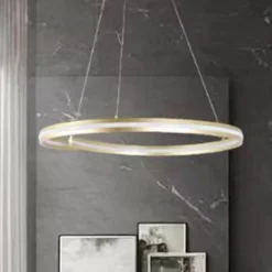 LAMPADARIO LED MODERNO A SEMICERCHIO 100W A SOSPENSIONE LUCE 4000K 70CM ORO 33450