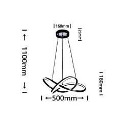 LAMPADARIO LED MODERNO INTRECCIATO 60W IP20 CROMATO CCT TRIPLA COLORAZIONE LUCE A50-A3C