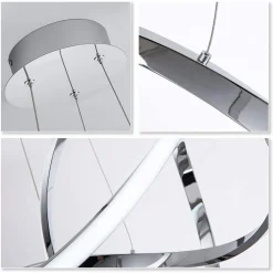 LAMPADARIO LED MODERNO INTRECCIATO 60W IP20 CROMATO CCT TRIPLA COLORAZIONE LUCE A50-A3C