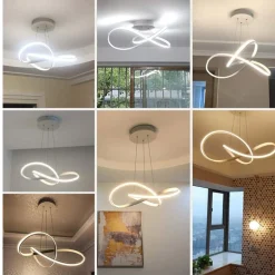 LAMPADARIO LED MODERNO INTRECCIATO 60W IP20 CROMATO CCT TRIPLA COLORAZIONE LUCE A50-A3C