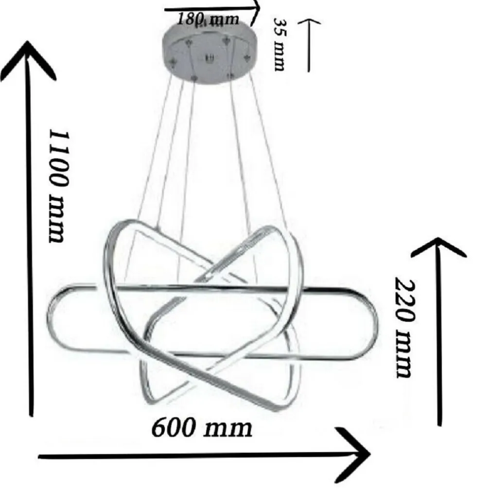 LAMPADARIO LED MODERNO LAMPADA SOGGIORNO A SOSPENSIONE 94W LUCE BIANCA 6500K A49